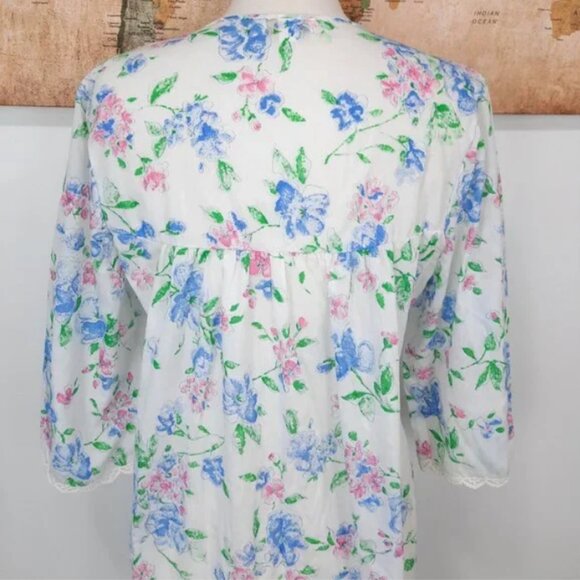Vtg 70s floral cotton blend nightgown - Barbizon brand - Picture 10 of 11